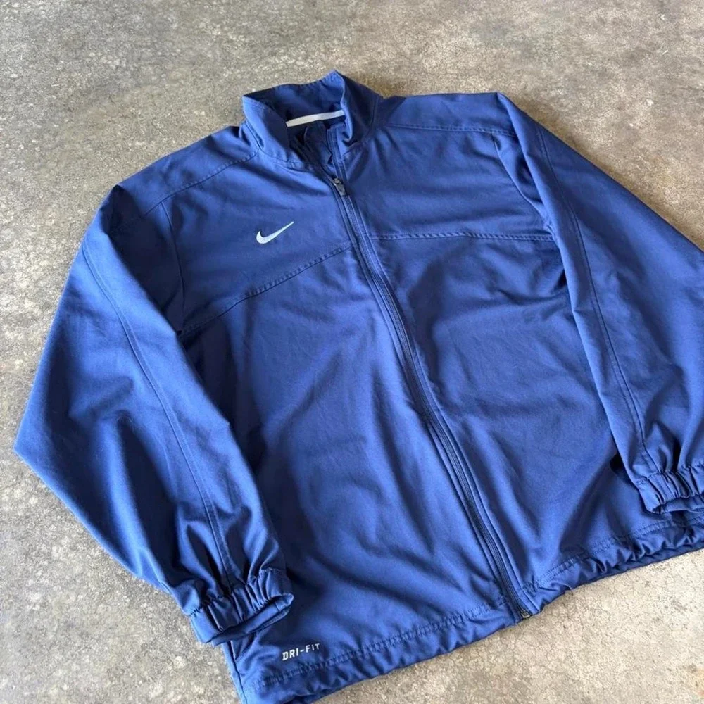 2000s nike navy zip up track jacket